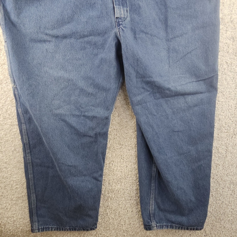 Vintage Key Imperial Denim Carpenter Bibs Overalls Sz 50x30 Ranch Workwear Baggy - Picture 2 of 13